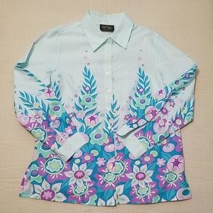 3/$10 Bob mackie wearable art button up dress shirt
